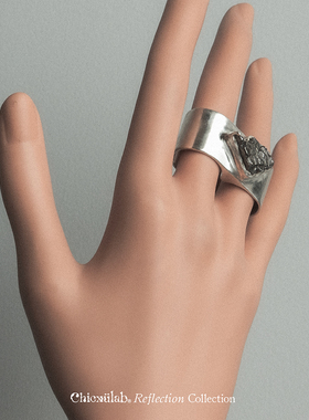 奇虚乐Chicxūlab 阿根廷陨铁镶嵌 素银连指戒指