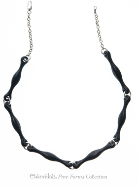 奇虚乐Chicxūlab 黑檀木骨骼拼接银扣项链