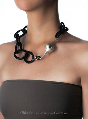 奇虚乐Chicxūlab 谷神Ceres 素银吊坠 纯手工黑檀木雕项链