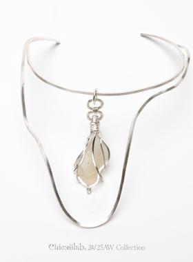 奇虚乐Chicxūlab 恒栖之环Symbiosis 利比亚陨石玻璃 素银项圈