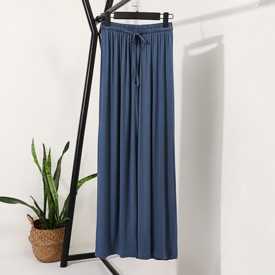 春秋薄款莫代尔阔腿裤女灰色高腰直筒休闲垂丝舞蹈睡裤夏季防晒裤