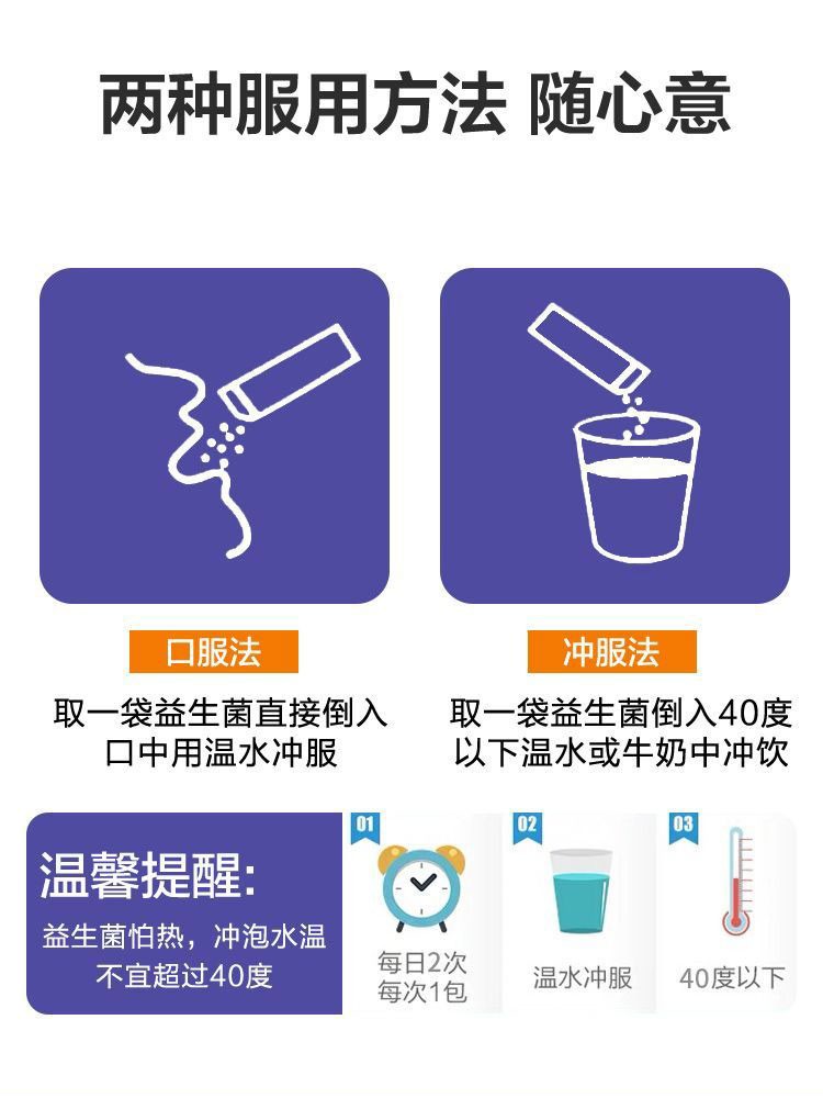 2送1,3送3罗氏贝特复合益生菌冻干粉固体饮料3g/袋*20袋-图2