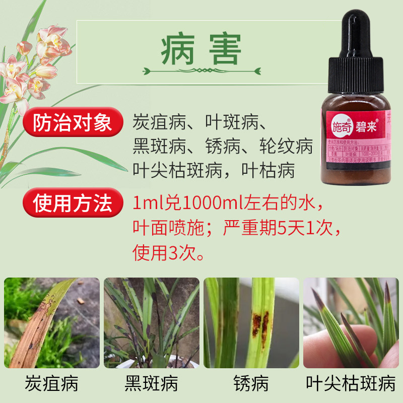 兰花专用杀菌药黑斑病专用药杀虫剂土壤消毒剂防烂根蚧壳虫恶霉灵-图1