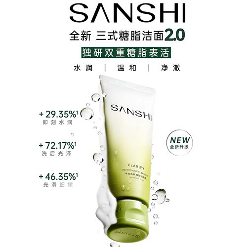 【罗云熙代言】三式糖脂洁面乳第二代温和洁面女男士氨基酸洗面奶-图1