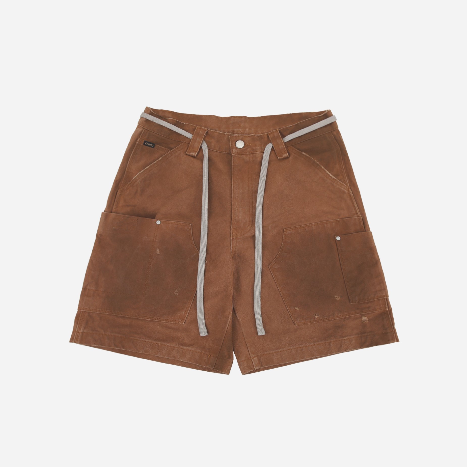 ATHIRI 重磅定织珠帆复古水洗磨边宽松街头绑绳伐木工装短裤,淘宝优惠券,粉丝福利购,淘宝优惠卷