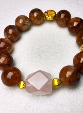 金玉满堂原创设计天然黄胶花粉水晶手链手串小众高级仙女淑女礼物