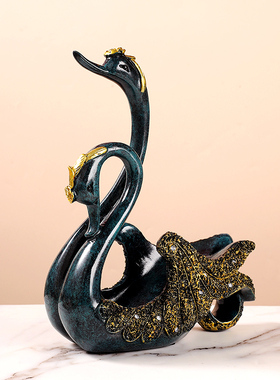 轻奢高档天鹅酒架摆件酒柜装饰品