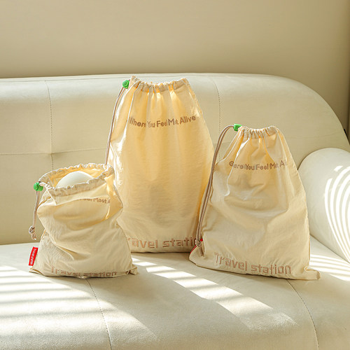 旅行收纳袋抽绳束口袋羽绒服收纳袋行李箱衣服分装袋内衣裤收纳包 - 图2