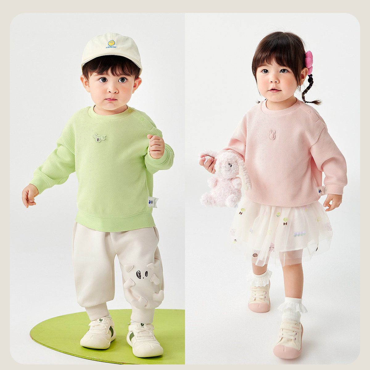 迷你巴拉巴拉男童女童纯棉长袖卫衣春季新款宝宝亲肤柔软透气上衣