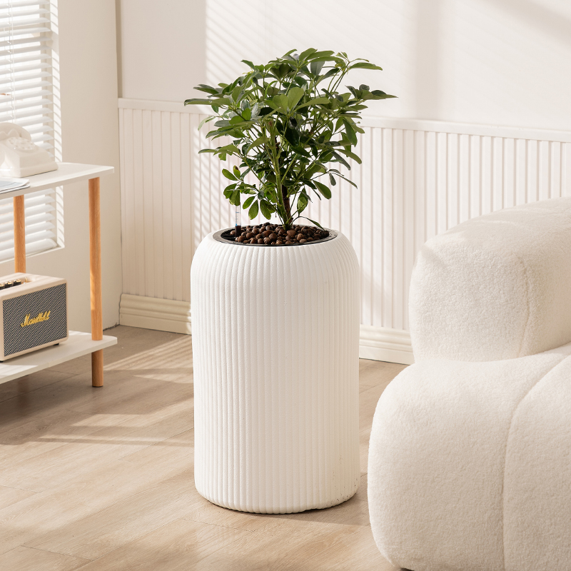 竖条花盆特大号加厚月季塑料庭院大堂走廊花卉大口径盆栽落地盆