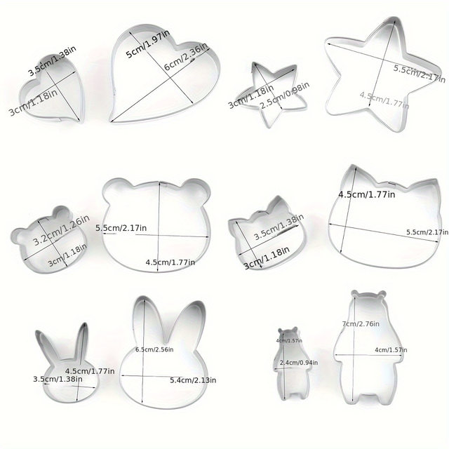 Cartoon animal cookie mold cookie cutting set love star cookie mold DIY baking tool cake mold