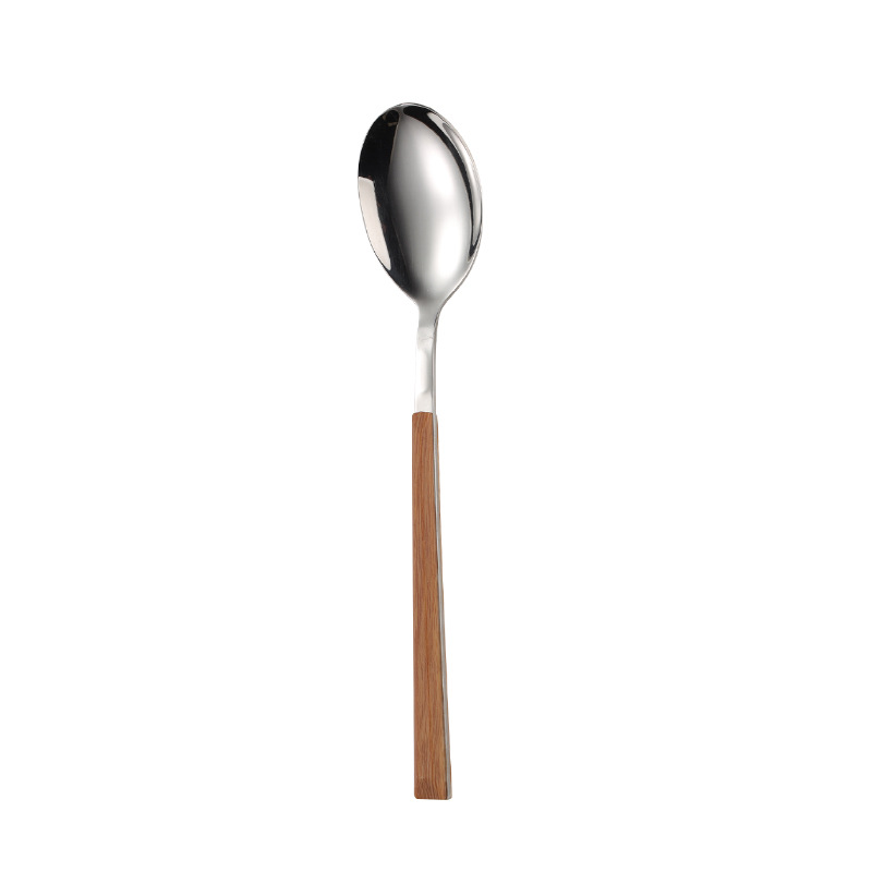 韩式网红家用长柄勺子叉子不锈钢餐具刀叉ins风精致甜品小勺子女 - 图3