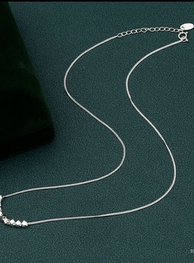 足银990ins风碎银子项链秋季轻奢精致气质女锁骨链