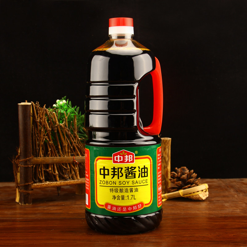 中邦特级酿造酱油1.7L*6瓶炒菜提鲜腌制肉类火锅凉拌厨房调味料