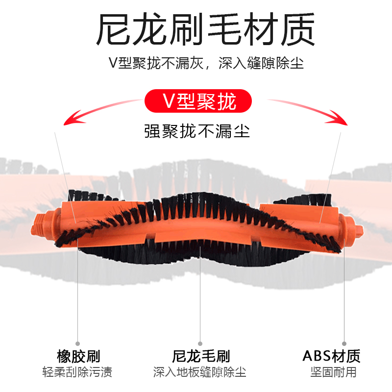 适配小米家扫拖一体机STYTJ02YM抹布拖布架3C边刷滚刷罩滤网配件 - 图0