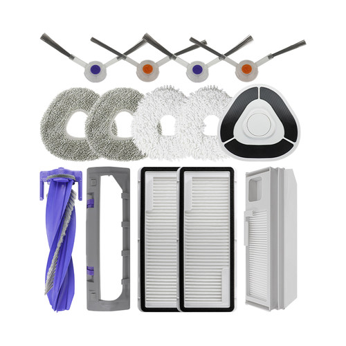 适配云鲸J4扫拖地机器人配件J4Lite滚刷罩边刷滤网尘袋抹布清洁液 - 图3