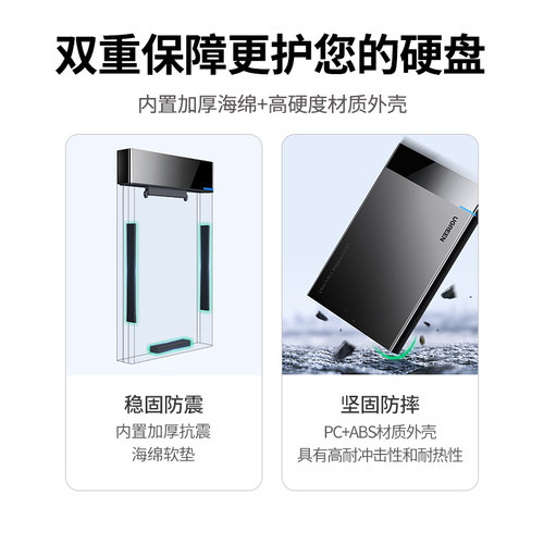绿联移动硬盘盒子2.5英寸外接typec机械固态sata笔记本usb通用ssd - 图1