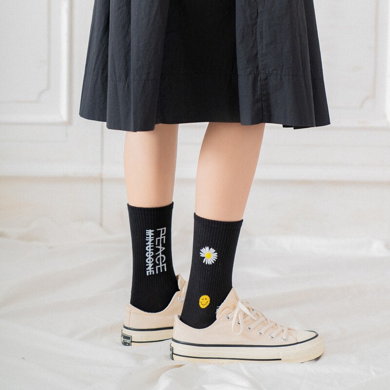 小雏菊女士浅口中短筒袜ins潮船袜 恋琼思短袜/打底袜/丝袜/美腿袜