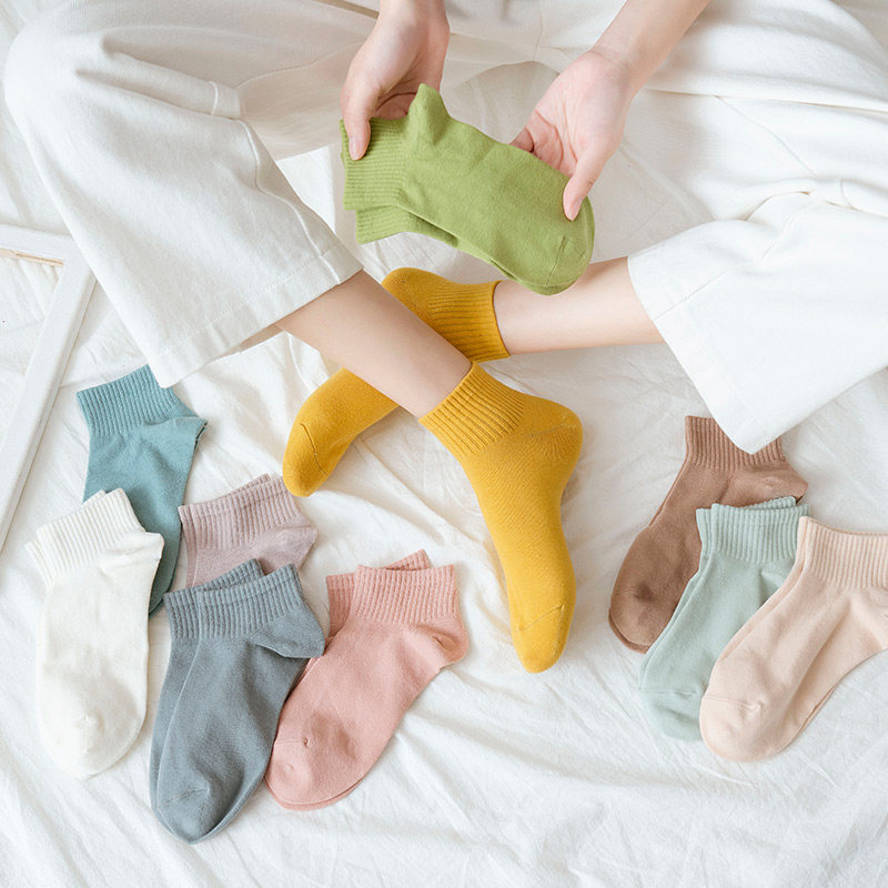 女士百搭浅口纯色短款白可爱船袜 恋琼思短袜/打底袜/丝袜/美腿袜