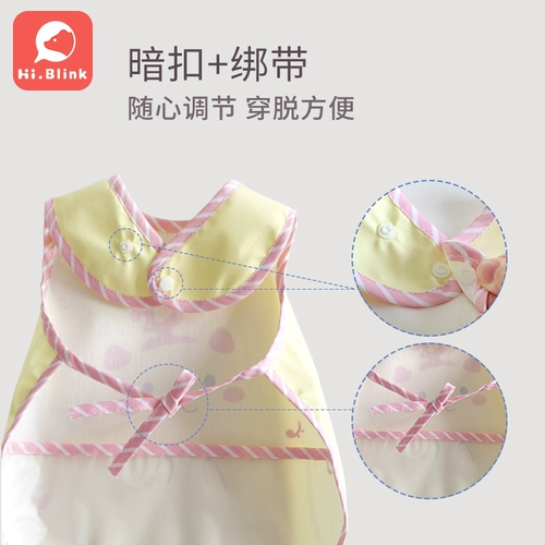 Детский летний тонкий водонепроницаемый фартук, нагрудник для еды без рукавов, анти-грязь, сзади на завязках, с карманом