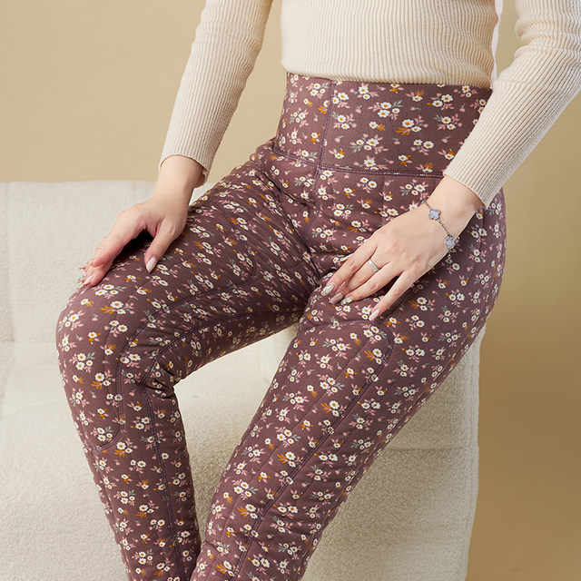 Women's winter cotton trousers, warm trousers, velvet and thickened wool