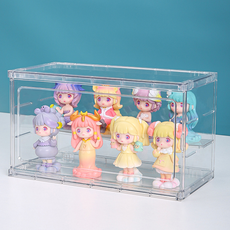 盲盒收纳展示架手办架子透明摆柜亚克力泡泡玛特展示盒置物架 - 图0