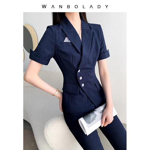短袖西装外套女夏款薄款修身显瘦职业装高质感韩版通勤经理工作服 - 图0