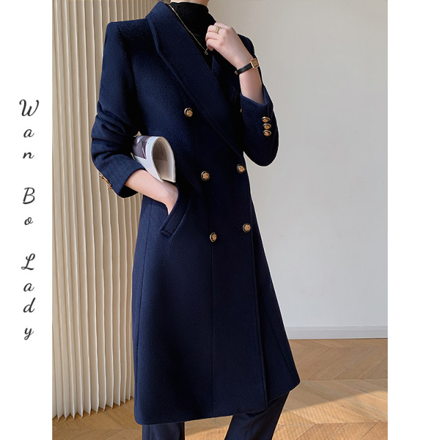 New style professional woolen coat women's winter front desk work clothes