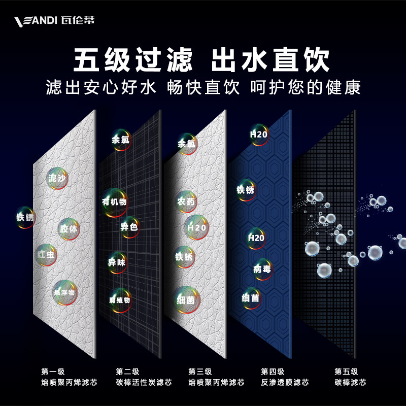瓦伦蒂加热一体机家用ro壁挂纯水机 瓦伦蒂净水器