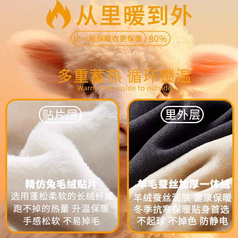 新款加绒加厚羊毛德绒保暖背心男士内衣内穿打底坎肩马甲秋冬季