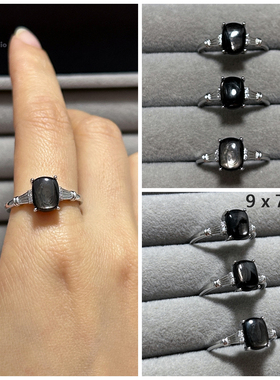 天然水晶金运石开口可调戒指