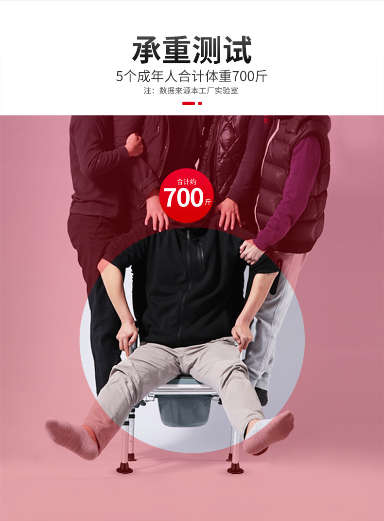 老人坐便椅可折叠孕妇防滑坐便器凳 康际医疗器械便厕用具