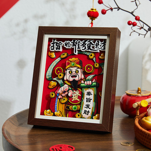 醒狮舞狮财神桌面摆件国潮剪纸文创乔迁送开业礼物特色非遗工艺品 - 图3