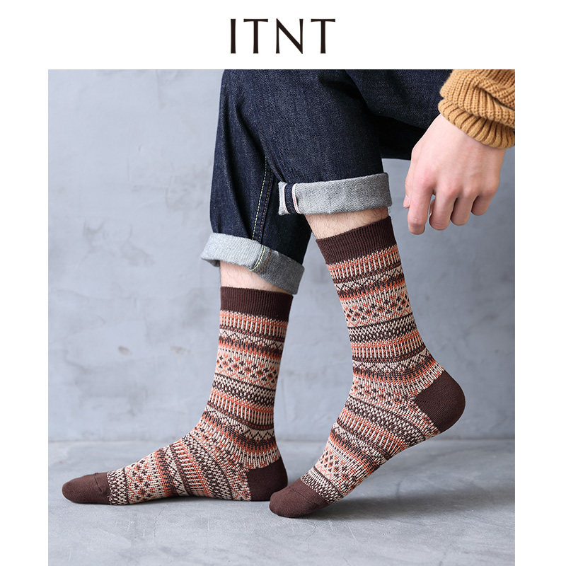 潮牌男ins潮春秋季纯棉防臭中筒袜 ITNT短袜/打底袜/丝袜/美腿袜