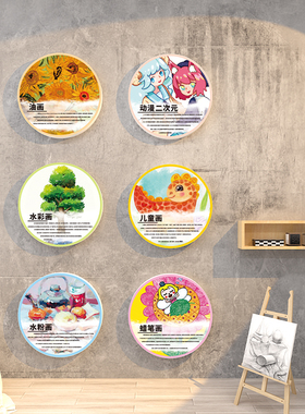 创意圆形艺术作品展示墙贴画室画