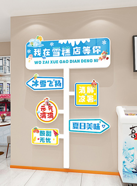 雪糕冷饮店墙面装饰创意海报