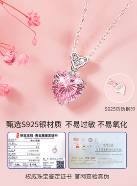 YINNY永恒之心千禧宝石足银项链