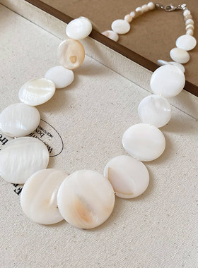 贝壳项链女欧美夸张首饰锁骨链
