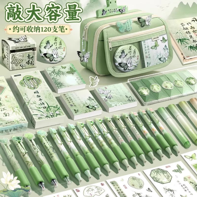 国风熊猫笔袋9层大容量2025超火女生新款文具盒高颜值ins女孩款小学生初中铅笔盒男孩透明简约小众文具袋痛包 - 图3