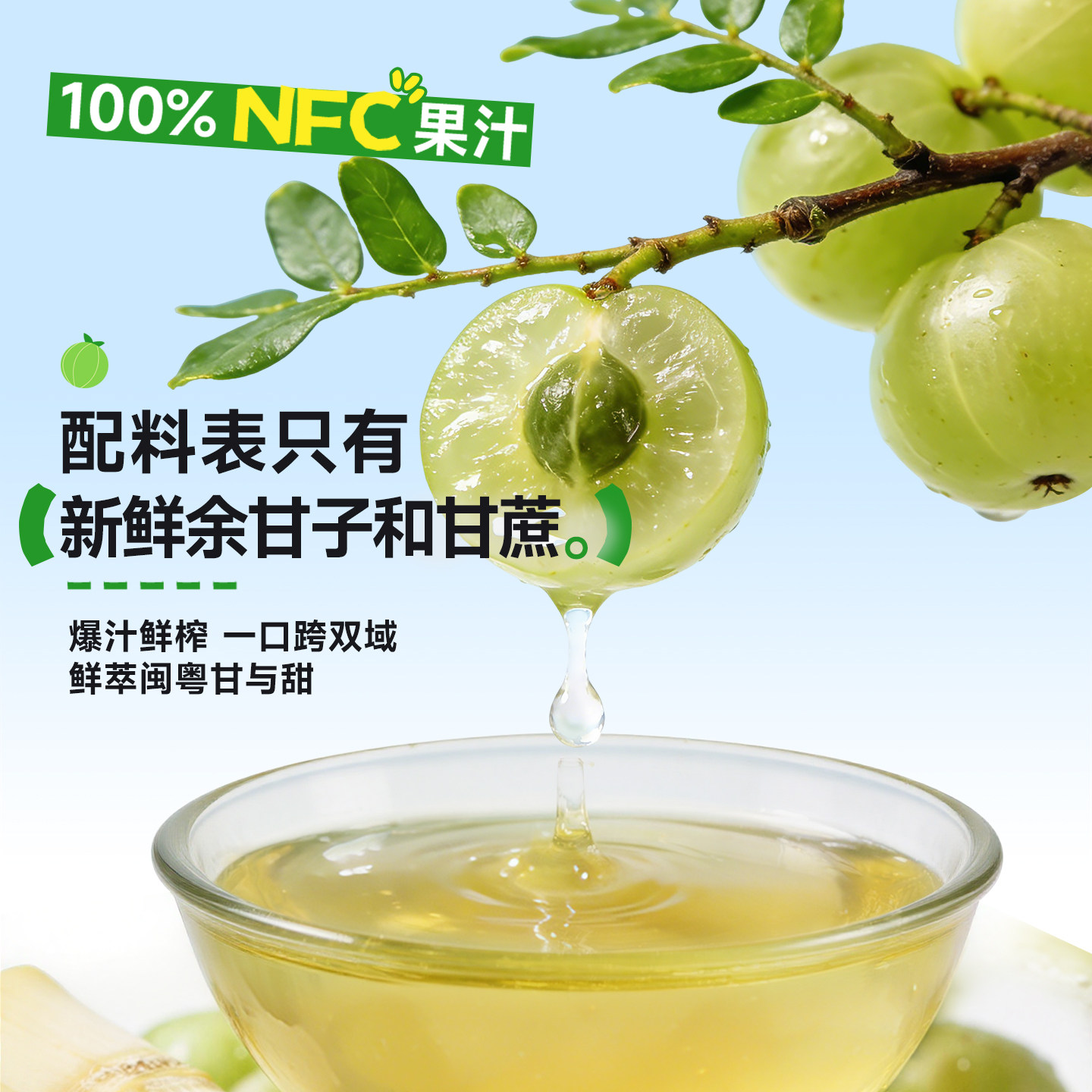 康之味余甘子甘蔗混合果汁210ml*8听霸气玉油柑纯果汁非浓缩饮品