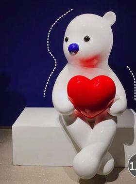 景区户外月亮星星玻璃钢发光云朵秋千大爱心摆件网红拍照打卡雕塑