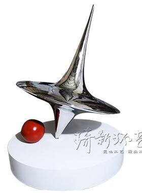 不锈钢圆球陀螺仪雕塑定制酒店大堂售楼部金属艺术工艺品摆件落地