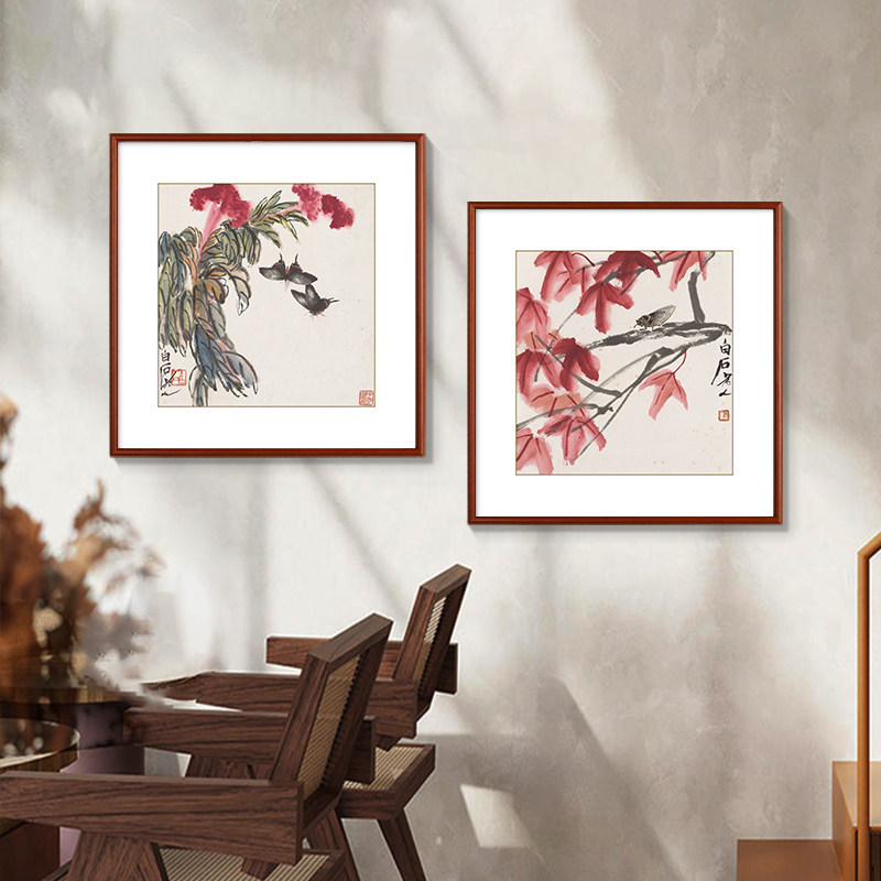 齐白石水墨荷花玄关画花鸟国画新中式客厅装饰画茶室书房餐厅挂画,淘宝优惠券,粉丝福利购,淘宝优惠卷