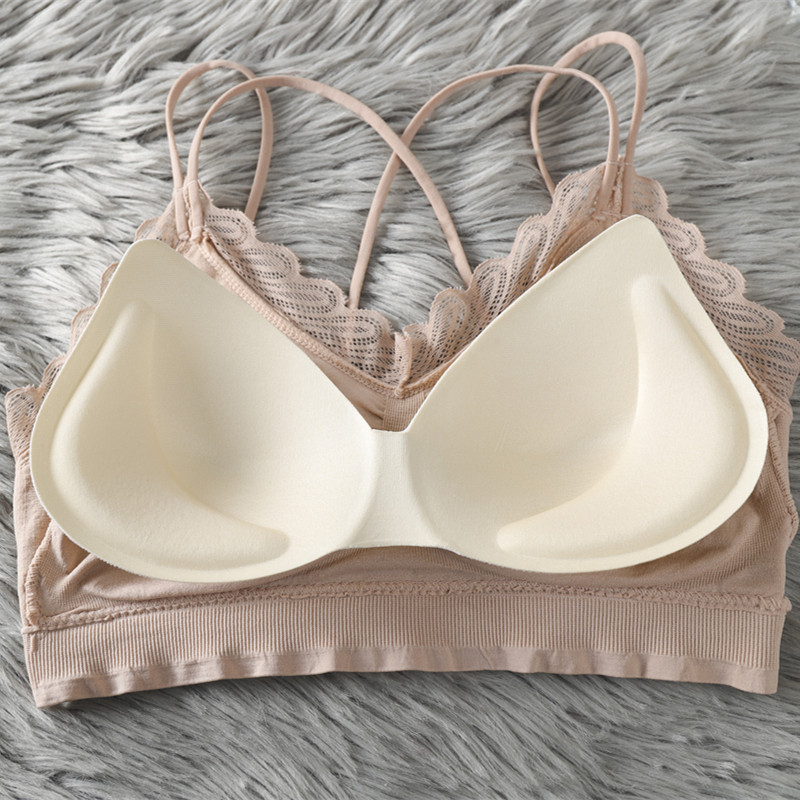 美背女无钢圈网红爆款交叉带抹胸 哈那优抹胸