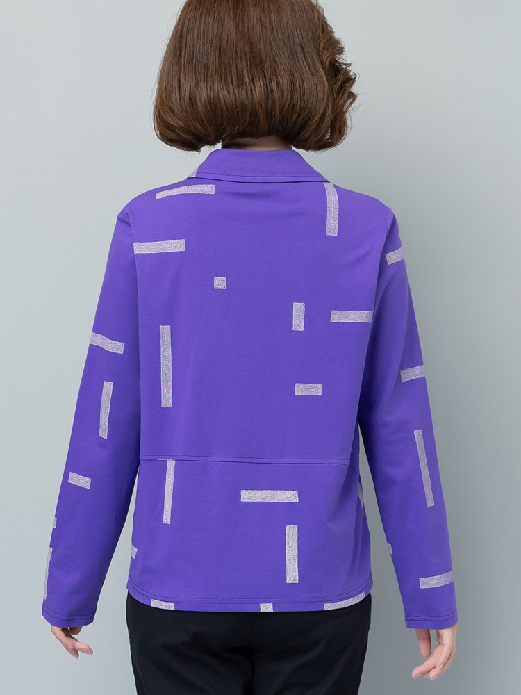 纯棉长袖女春秋装40-50岁打底衫 荣赛T恤