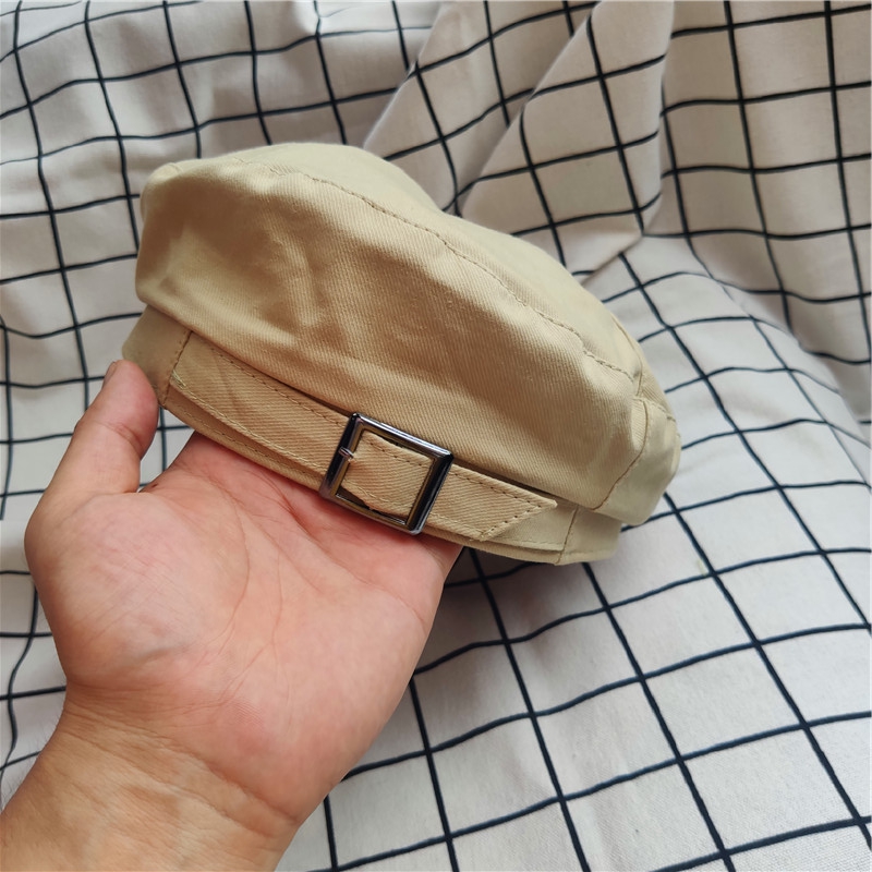 恋珂色旗舰店铁扣贝雷帽女夏季薄款潮ins日系纯色八角帽网红复古文艺画家帽2