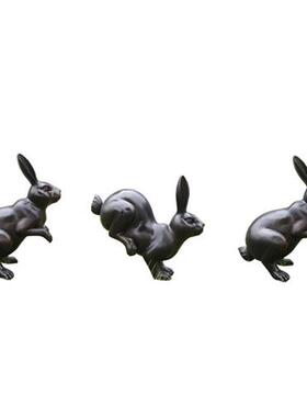 仿铜兔子雕塑户外园林景观庭院售楼部草坪仿真动物玻璃钢装饰摆件