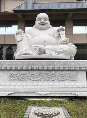 厂家石雕人物雕像寺庙公园石佛像雕塑摆件汉白玉弥勒佛像