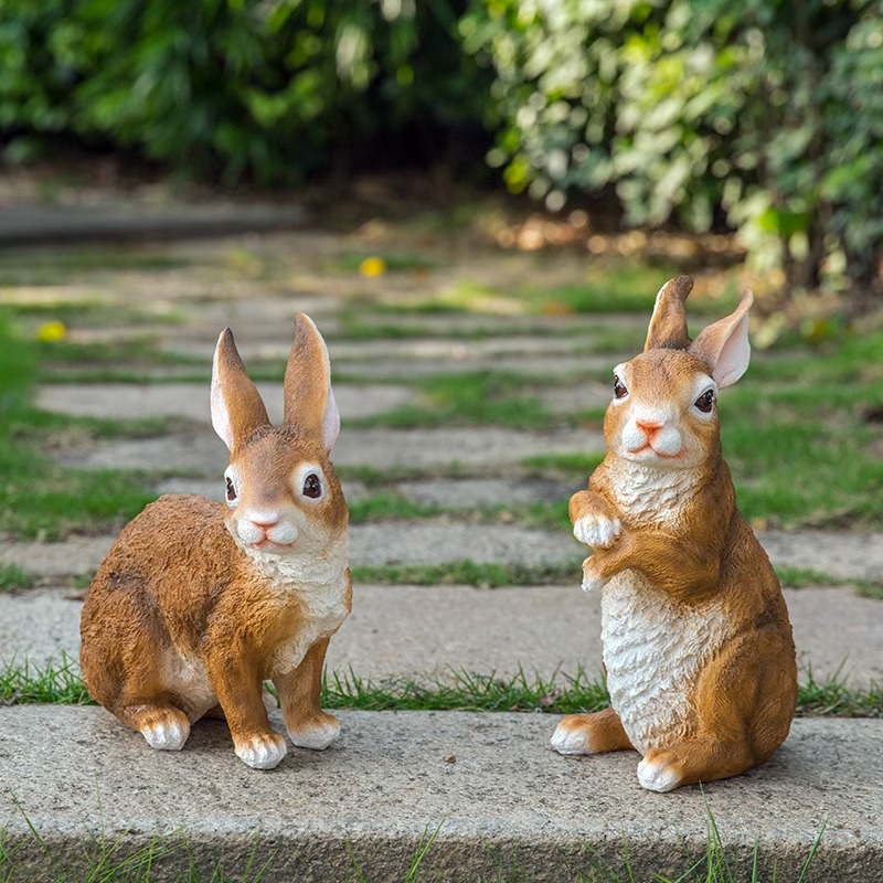 户外仿真小白兔子动物摆件草地园林景观雕塑小品装饰花园庭院装饰 - 图1