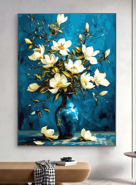 觅彩油画布花卉手绘数字油画